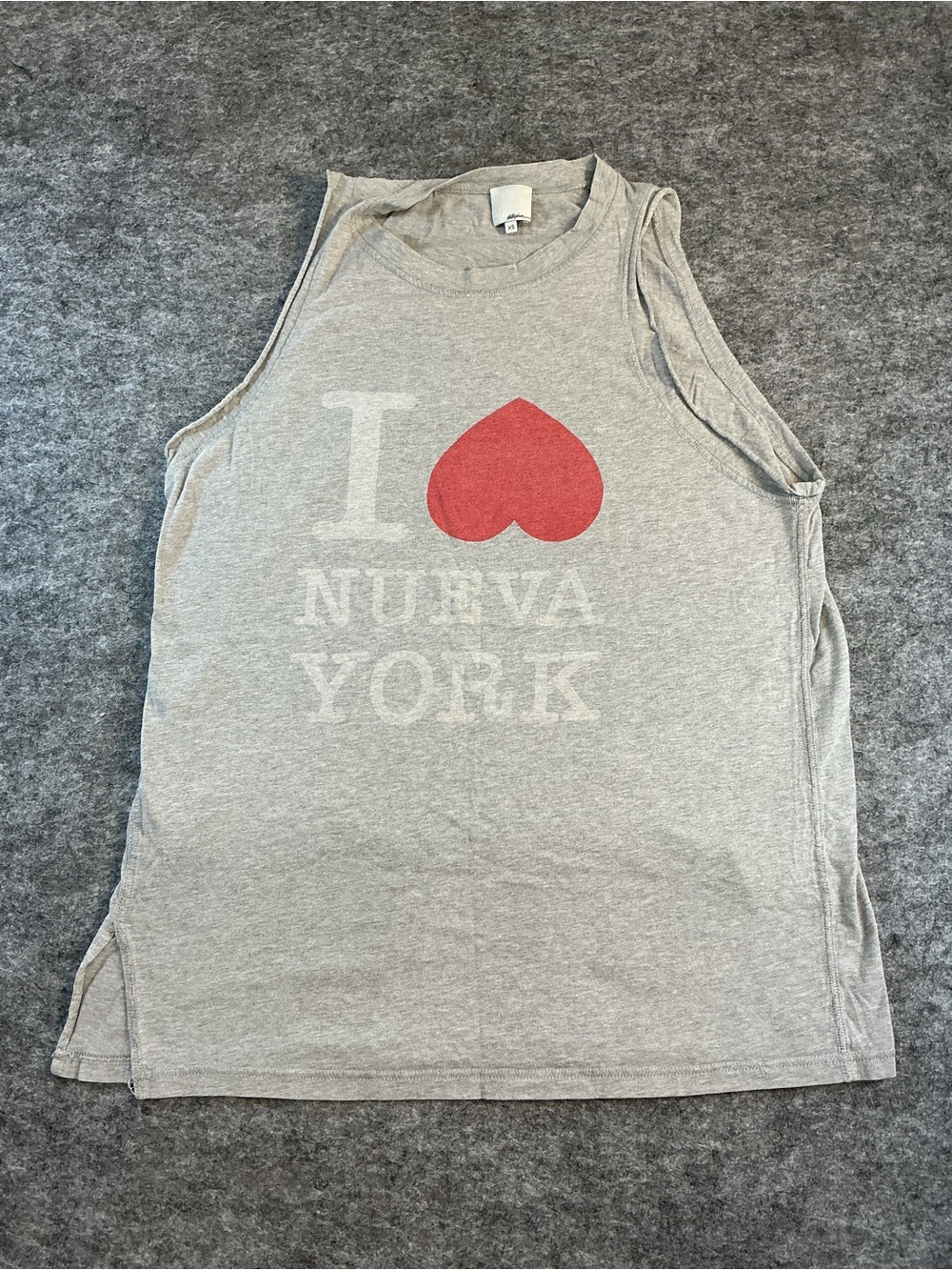 3.1 Phillip Lim I Heart NYC Gray Tank Top with Red Heart Graphic Size XS